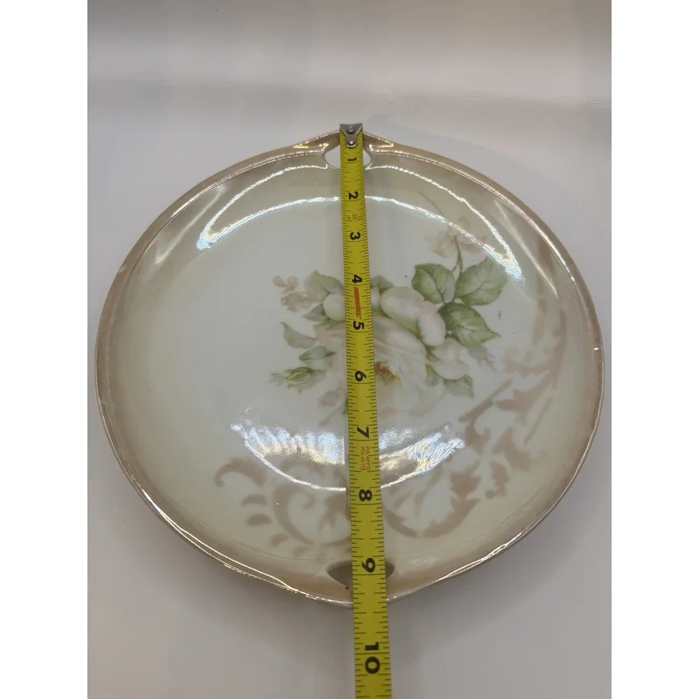 Lot of 3 Vintage Plates Made In Germany Floral Design Gold Trim Antique Flowers